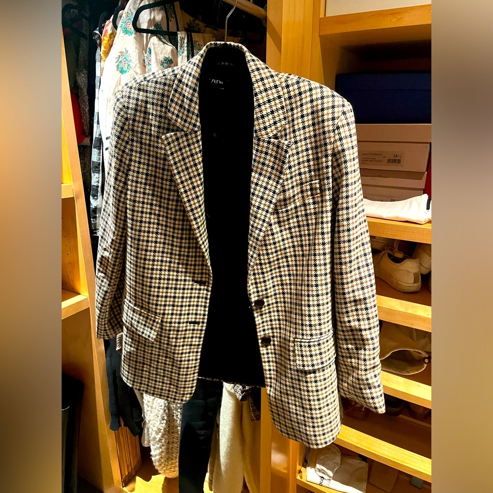 Zara Houndstooth Blazer